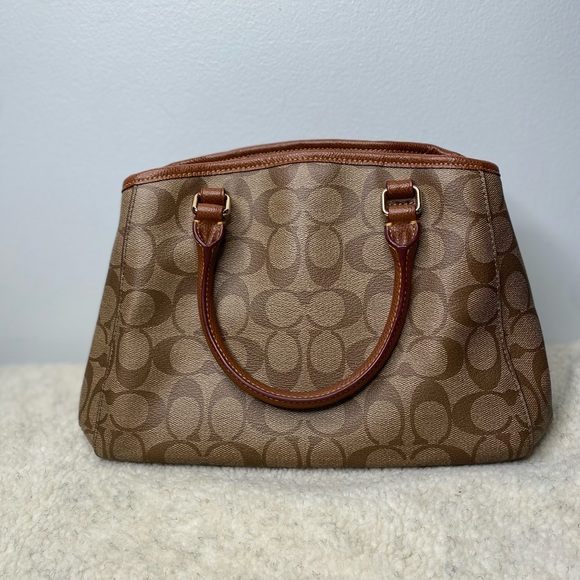 Coach Signature 2-way Satchel in Tan/Brown - Picture 8 of 12